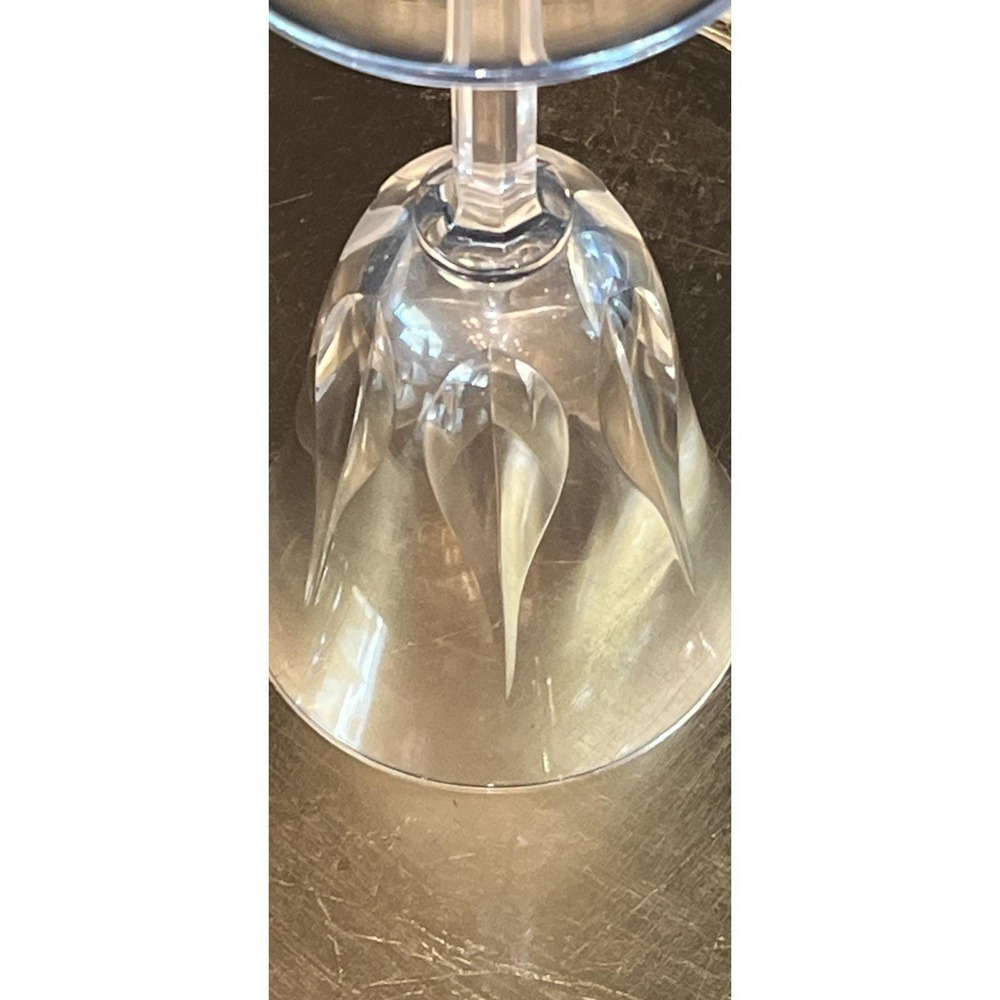 St Louis Cerdagne French Crystal wine water goblet 6 1/4" stem Signed Set of 4 - Picture 2 of 14